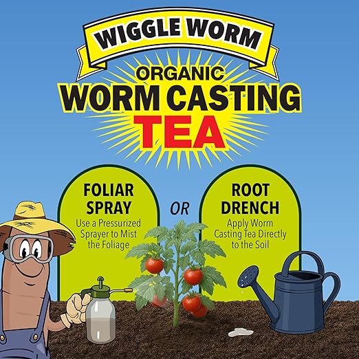 Pure Worm Castings Tea, 8 fl oz - Organic Liquid Fertilizer and Soil Amendment Concentrate for Indoor and Outdoor Plants