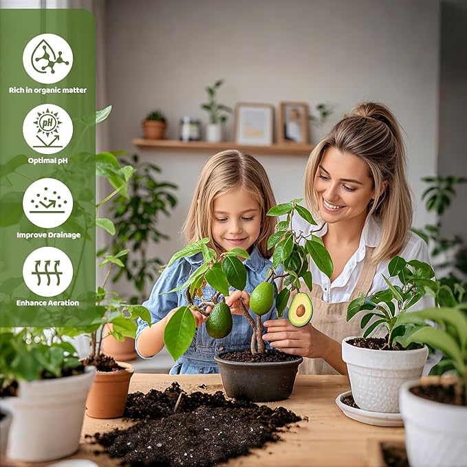 Organic Avocado Tree Potting Soil Mix 1qt, Enhance Growth and Transplant Success for Avocado Plants