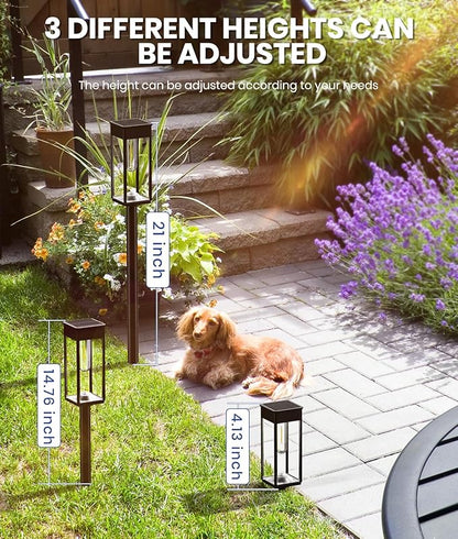 Solar Pathway Lights Outdoor, 6 Pack Solar Garden Lights Waterproof Bright LED Path Lights Solar Powered for Outside Yard Patio Lawn Walkway Driveway Decor Landscape Lighting (Cool White)