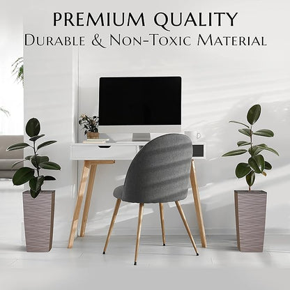 Mueller Janska M-Resin Heavy Duty Tall Planter, Indoor/Outdoor Grande Plant, Tree, Flower Pot, 2-Piece Set, 18”, Modern Design, Built-in Drainage, Mocha
