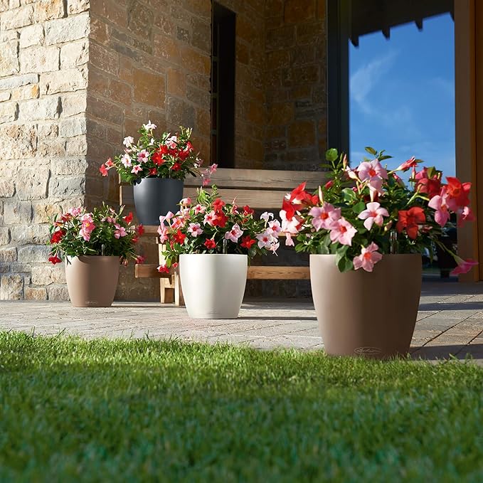 Classico Color 28 Slate, Self-Watering Round Planter, D11 H10.2 in