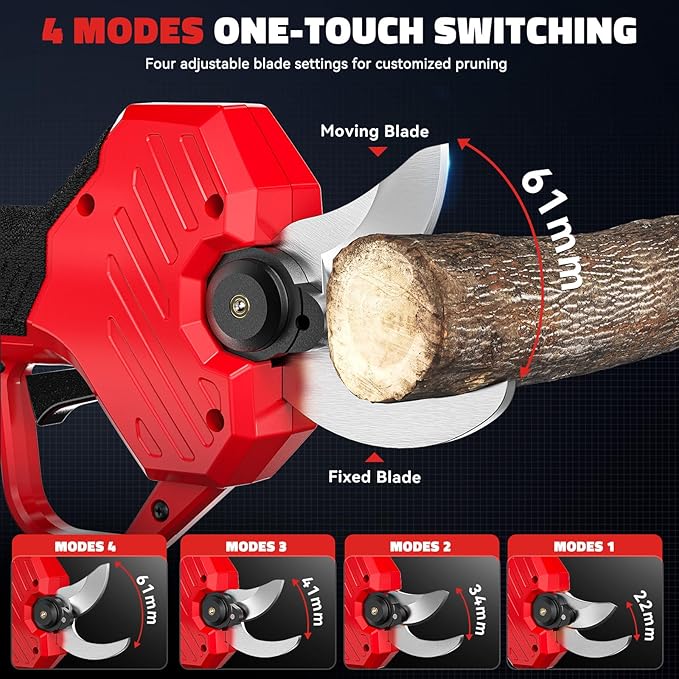 Electric Pruning Shears Compatible with Milwaukee 18v, 26000RPM Cordless Pruning Shears with Brushless Motor, LCD Display, Adjustable Cutting Diameter 0.8-2 Inch for Tree Trimmer (Tool Only)