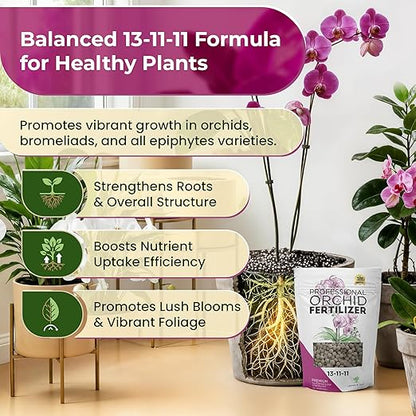 Leaves and Soul Orchid Fertilizer Pellets |13-11-11 Slow Release Pellets for Seedlings and Mature Plants | Multi-Purpose Blend & Gardening Supplies, No Fillers | 5.2 oz Resealable Packaging