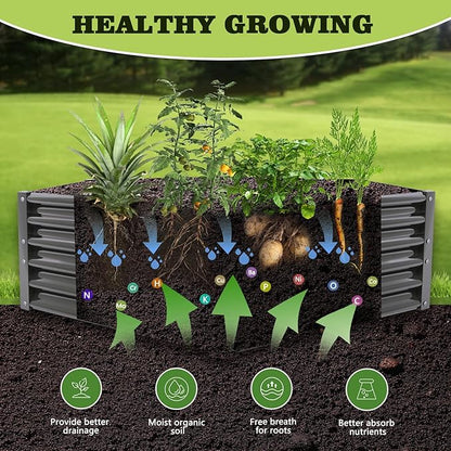 A ANLEOLIFE 3 Set Hexagon Galvanized Raised Garden Beds Outdoor,70x60x18in Metal Planter Box for Planting Vegetables Flowers Herb, Anti-Rust & Easy-Setup, Quartz Grey