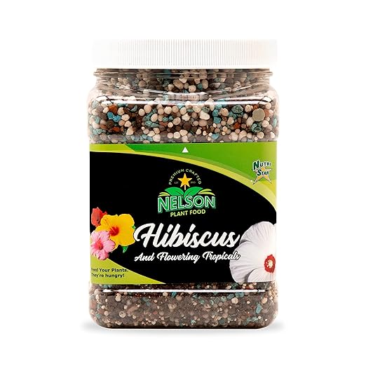 Nelson Plant Food - NutriStar Hibiscus Fertilizer - Outdoor and Indoor Plant Food - Tropical Hibiscus Fertilizer For All Flowering Tropical Plants