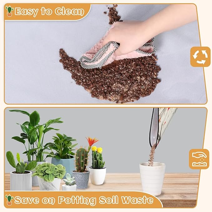 Repotting Mat for Indoor Plant 19.7"x19.7" Colorful Birds Soil Change Mat Waterproof Planting Tray Foldable Succulent Potting Mat Gardening Gifts for Women Men Plant Lovers