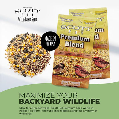 Scott Pet Wild Bird Seed, Premium Blend, 10 lbs Bag, Bird Feed, Great for All Feeder Types, Food for Outside Wild Birds