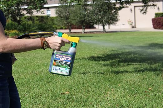 Hydretain Root Zone Moisture Manager - Drought Protection and Moisture Control for Lawns, Gardens, Containers - Reduces Watering, Delays Wilt - Covers up to 20,000 Sq Ft (1 Gallon)