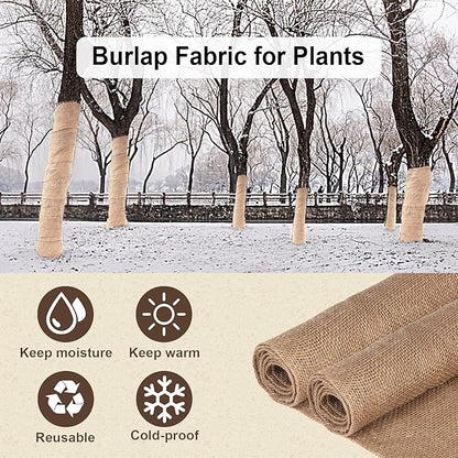 40" x30 Feet Garden Burlap Multipurpose Burlap Tree Wrap, Burlap Fabric Premium Weed Barrier,Erosion Control, Natural Burlap Rolls, Jute Fabric, Landscape Burlap for Outdoor Plant Gardening