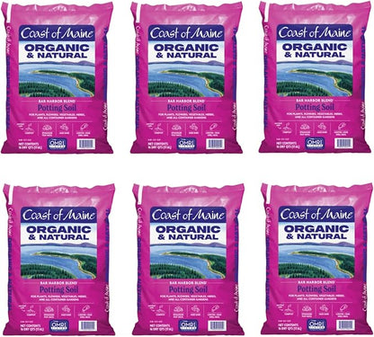 Coast of Maine Bar Harbor Blend, 16qt (Pack of 6) Organic and Natural Potting Soil for Houseplants, Flowers, Vegetables, Herbs and Containers