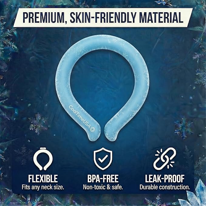 Neck Cooling Tube | Wearable Cooling Neck Wraps for Summer Heat I Hands Free Cold Pack | Reusable Cooler (Blue)