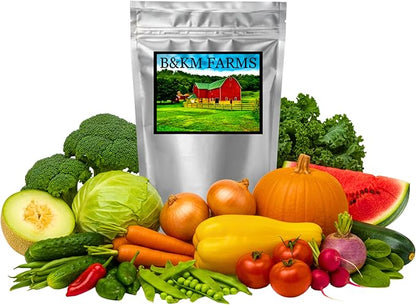 40 Vegetable & Fruit Seeds for Planting Your Outdoor & Indoor Home Garden. 25,000 Seeds, 40 Plant Markers, Growing Guide, & Survival Package. Heirloom Non-GMO Veggies by B&KM Farms (1, Large)