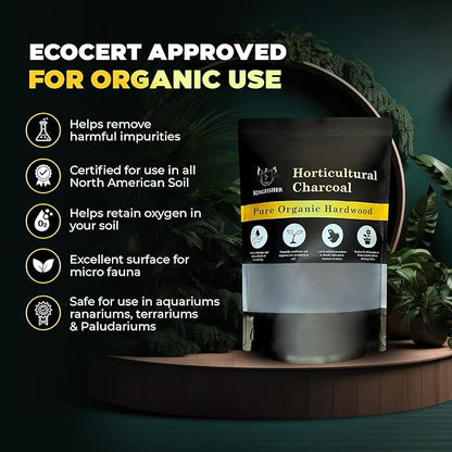 Organic Horticultural Charcoal & Terrarium Charcoal | Charcoal for Plants | Pure Hardwood Charcoal for Planting and Gardening | Organic Canadian Maple Biochar