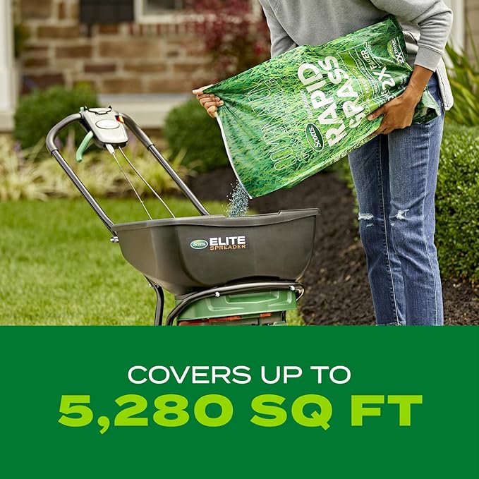 Scotts Turf Builder Rapid Grass Tall Fescue Mix - Combination Grass Seed and Fertilizer for Lawns, Lawn Seed That Grows in Just Weeks, 16 lbs.