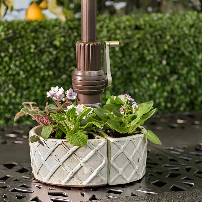 Alfresco Home Cobblestone Umbrella Planter