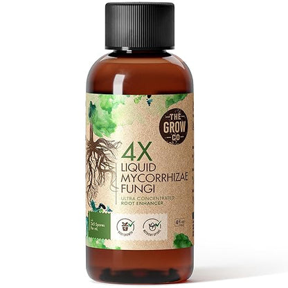 4oz Mycorrhizae for Plants, 4X Liquid Mycorrhizal Inoculant for Strong Roots, Concentrated Myco Fungi for Massive Root Growth - Ideal Mycorrhiza or Mycorrhizal for Plants to Avoid Transplant Shock