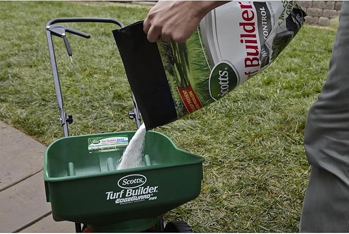 Scotts Turf Builder with Moss Control, Moss Killer and Lawn Fertilizer, Covers Up to 10,000 sq. ft., 50 lbs.