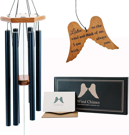 Memorial Wind Chimes for Loss of Loved One, 34" Angel Wing Windchimes Sympathy Gifts for Loss of Loved one, Sympathy Wind Chimes Memorial Gifts for Loss of Mother Father Funeral Gifts Condolence.
