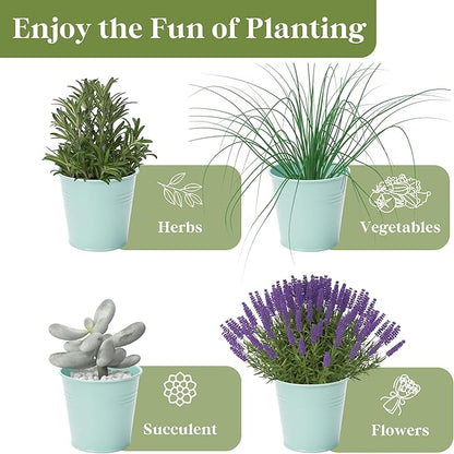 PERFNIQUE Indoor Herb Garden, Herb Planter for Indoor/Outdoor, Farmhouse Plant Pots, Windowsill Herb Garden with Tray(Planter only) Window Pots