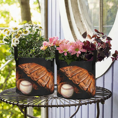 5 Gallon Old Baseball Breathable Grow Bags Heavy Duty Planter Pot Containers with Handles for Potato Tomato Fruits Flowers Vegetables
