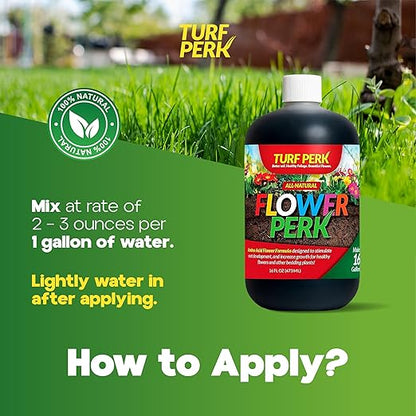 Flower Perk Amino Acid Flower Formula – 16 fl oz – Concentrate Makes Up to 16 Gallons – Amino Acid Plant Formula – for Flowers & Bedding Plants – Safe for Pets