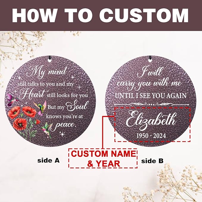 ASTARIN Personalized Memorial Wind Chime for Loss of Loved One 30/36/45 inch, Sympathy Deep Tone Wind Chimes for Mom Dad/Mother Father, Remembrance Gifts for Grief Condolence Funeral, Produced in USA