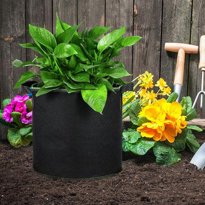 Grow Bags Fabric Plant Bag: 5 Pcs 4 Gallon Planter Bags with Handles - Heavy Duty Grow Pots Nonwoven Garden Bag for Plants Flower Vegetable Gardening