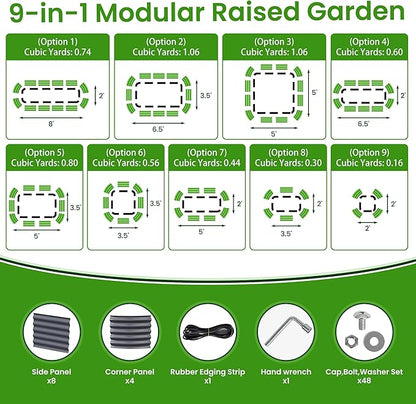17" Tall Raised Garden Beds Outdoor - Galvanized Aluminum-Magnesium Stainless Steel Durable Metal Planter Box for Growing Plants, Vegetables, Flowers, Fruits (Deep Grey)