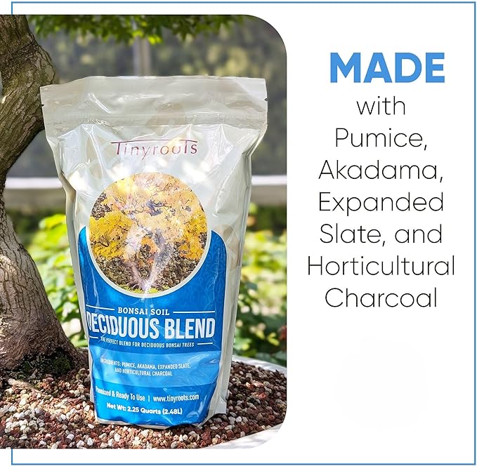 Tinyroots Deciduous Blend Bonsai Soil - 2.5 Gallon, Organic Bonsai Dirt Formulated for Maple, Hornbean, Elm and Other Deciduous Bonsai Trees