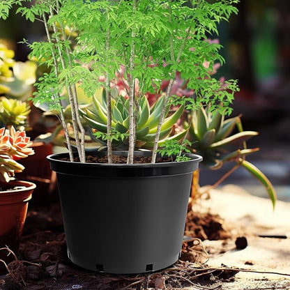 7 Gallon Plastic Nursery Pots 25-Pack, 15 Inch Large Plastic Pots for Plants, Round Plant Pots with Drainage Holes, Flower Pots for Outdoor Indoor Plants