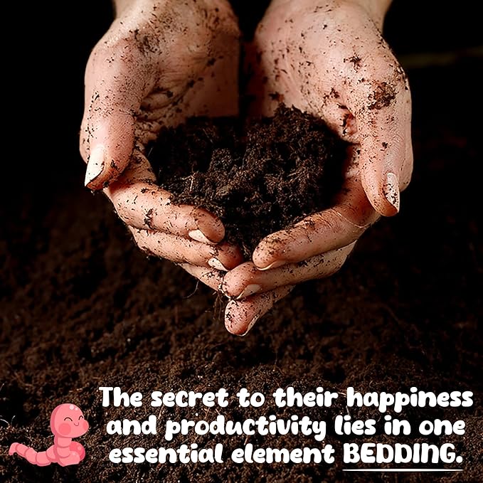 1lb Worm Bedding for Nightcrawlers and Red Wigglers (Worms Not Included) - Vermicompost Bin Worm Bedding for Earthworm Castings - Earthworm Food for Organic Potting Soil Gardening Mix