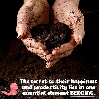 5lb Worm Bedding for Nightcrawlers and Red Wigglers (Worms Not Included) - Vermicompost Bin Worm Bedding for Earthworm Castings - Earthworm Food for Organic Potting Soil Gardening Mix