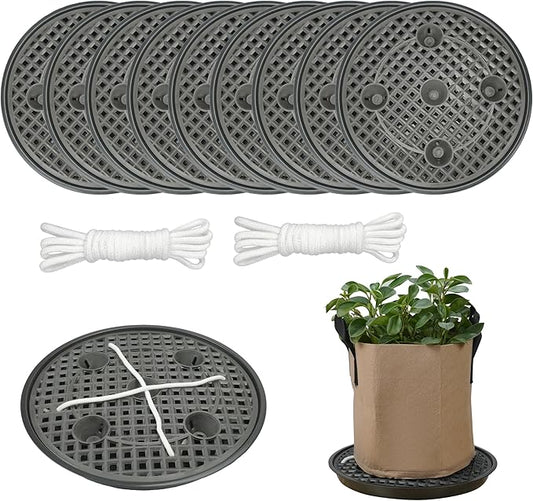 10 Pack 16 inch Self Watering Base for Fabric Grow Bag, Self-watering Plastic Elevated Plant Saucer Stand,Automatic Watering Tray for Non-woven Planter Flower Pot Growth Tent Greenhouse Indoor Outdoor