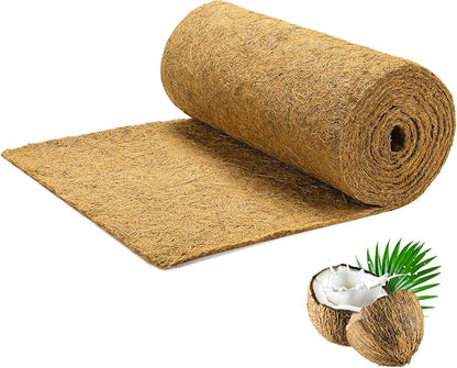 Coco Liner Roll 16x120 Inch, Natural Coconut Liners for Planter Flower Basket, Thick Coco Fiber Mat for Hanging Basket, Garden Decoration, Animal Pet Pads, Reptile Carpet (16 x 120 inch)