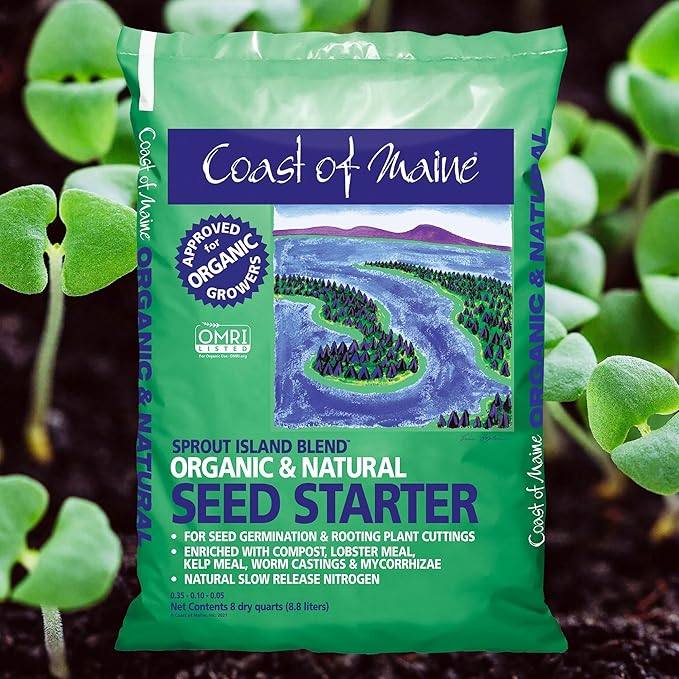 Coast of Maine, 8qt (Pack of 6) Sprout Island Blend, Organic & Natural Seed Starter for Seed Germination & Root Plant Cuttings