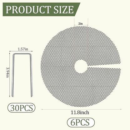 6 Pcs 11.8 Inch Plant Pot Grids，Cut-able Plant Pot Soil Protective Covers from Animals,Used to prevent animals or babies from digging up the soil in flowerpots.Suitable for Indoor and Outdoor Plants.