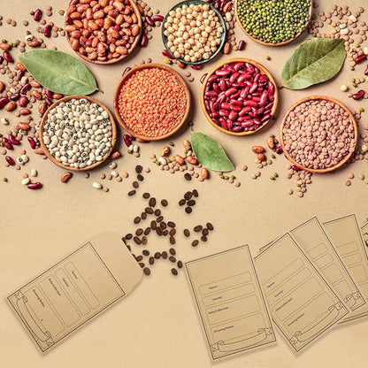 Sabary 100 Pcs Seed Envelopes Seed Packets Envelopes 3.15 x 4.72 Inch Sealing Kraft Seeds Saving Envelope for Fruit Vegetable(Brown)