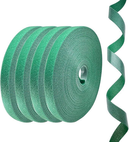 4 Rolls Plant Ties, Adjustable Garden Tape for Plant Twist Ties, Reusable Thicker Support for Growing Green Tape, Strong Grip, Tomato Vines Indoor Outdoor, 50 Ft X 0.47 Inch