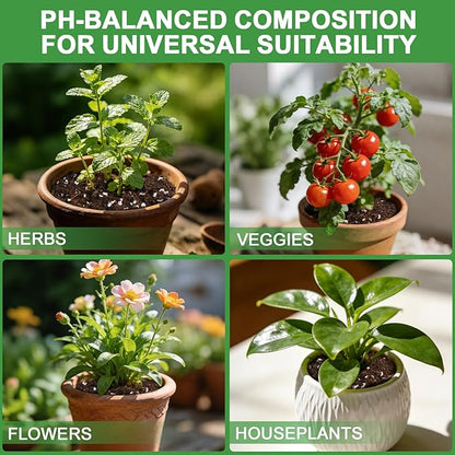 Organic Potting Soil Mix for Indoor Plants & Herb Gardens 1qt- All-Purpose Nutrient-Rich Natural Soil