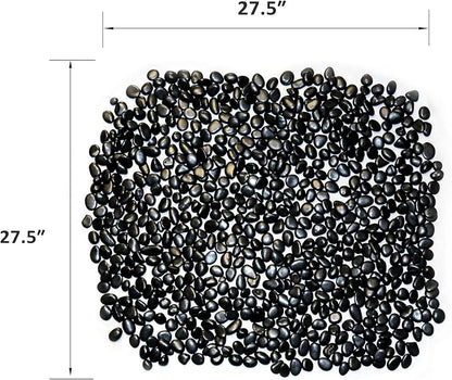 Rocks for Plants. Black Polished Decorative Pebbles. 0.5 to 1 Inch 18 lbs. for Garden, Landscaping, Indoor, Vase fillers, Crafting, Succulents, pots, Plants