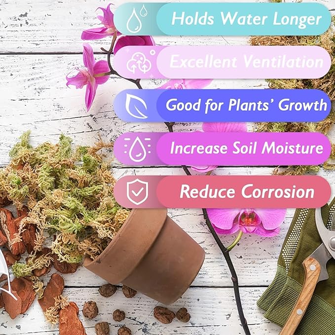 Halatool 2.2LBS Natural Sphagnum Moss for Plants 40 QT Premium Peat Moss Dried Long Fiber Orchid Moss for Orchid Repotting Carnivorous Succulents Garden Flowers Crafts Terrarium and Reptiles