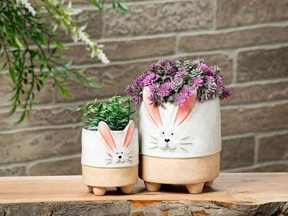 Abbott Collection Stoneware Bunny with Ears Planter - Large (5.5" H)