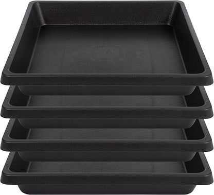 Plant Saucer 12 Inch Square 4 Pack, Plastic Plant Drip Trays, Plant Saucers for Indoors and Outdoors, Flower Pot Saucers, Saucers for Potted Plants, Planter Saucer, Plant Water Catcher Trays for Pots