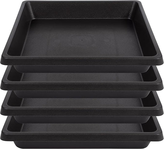 Plant Saucer 12 Inch Square 4 Pack, Plastic Plant Drip Trays, Plant Saucers for Indoors and Outdoors, Flower Pot Saucers, Saucers for Potted Plants, Planter Saucer, Plant Water Catcher Trays for Pots