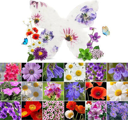 Plantable Seed Paper Sheets, 60-Pack, Mixed Wildflower Seeds, Favor for Bridal Shower, Wedding Gift, Birthday, Garden Gifts & DIY Crafts