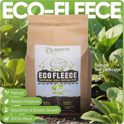 Eco-Fleece Wool Pellets – 5 lb Natural Sheep Wool Pellets for Gardening - Improve Soil Aeration, Water Retention & Naturally Plant Strength Focus and Seed Starter Soil for Healthy Growth