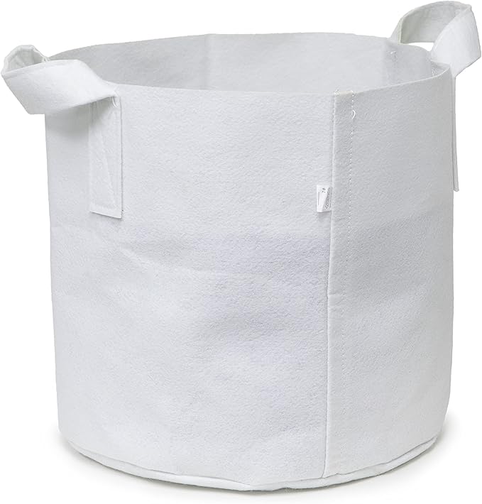 247Garden 5-Pack 2-Gallon Aeration Fabric Pot/Plant Grow Bag w/Handles (260 GSM, White, 7.5H x 8.5D)