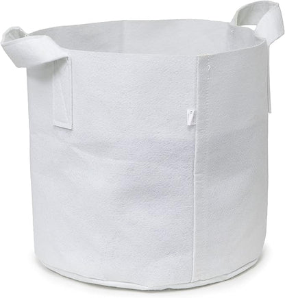 247Garden 5-Pack 2-Gallon Aeration Fabric Pot/Plant Grow Bag w/Handles (260 GSM, White, 7.5H x 8.5D)