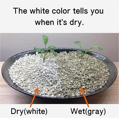 Crystal Grain Cactus & Succulent Soil Mix, Coarse Grain for Maximum Drainage, 100% Inorganic & Odorless, Visible Watering Indicator, Patented Japanese Tech, 3L (Resealable Bag)