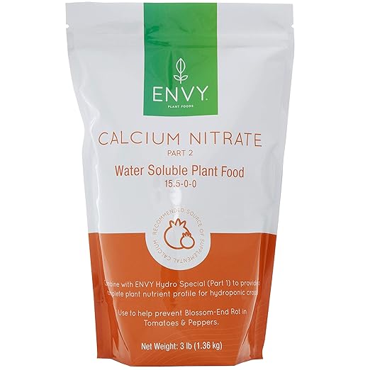 ENVY Solution Grade Calcium Nitrate (15-0-0) Prevents Blossom End-Rot from Calcium Deficiency in Tomatoes & Peppers (3.0 lb x 3)